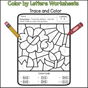 Earth day coloring sheets color by letter worksheets kindergarten