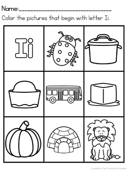 Letter ii worksheets kindergarten alphabet practice tpt