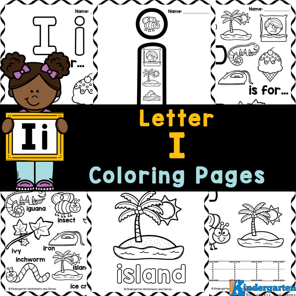 Free printable letter i coloring sheet pages for kids