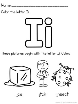 Letter ii worksheets kindergarten alphabet practice tpt