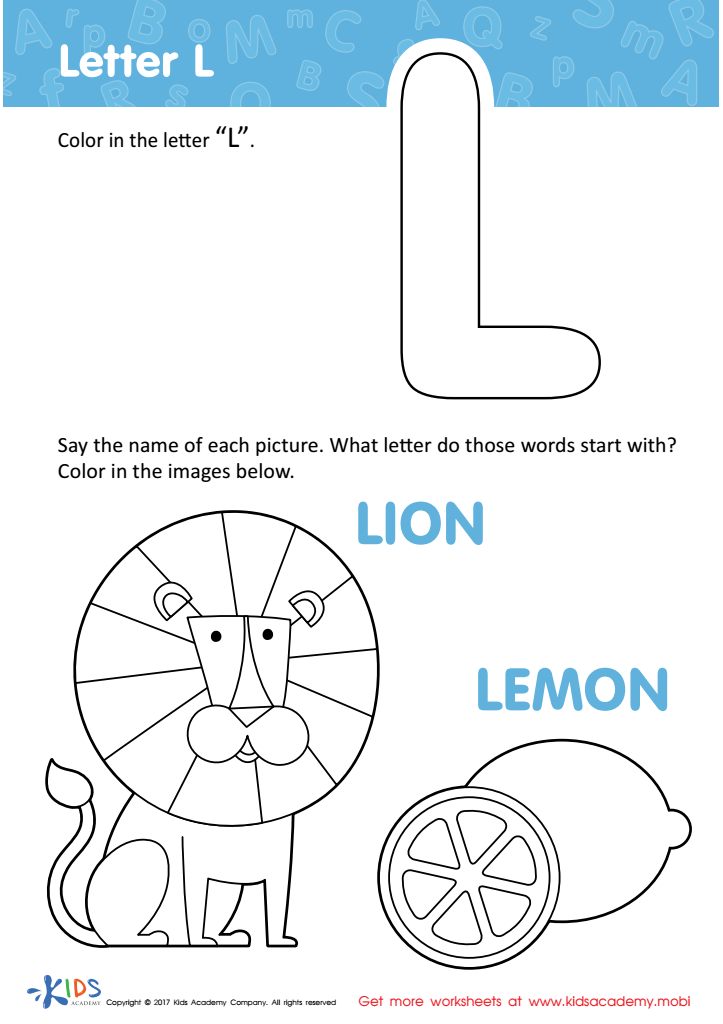 Letter l printable letter l coloring sheet free letter l template print out