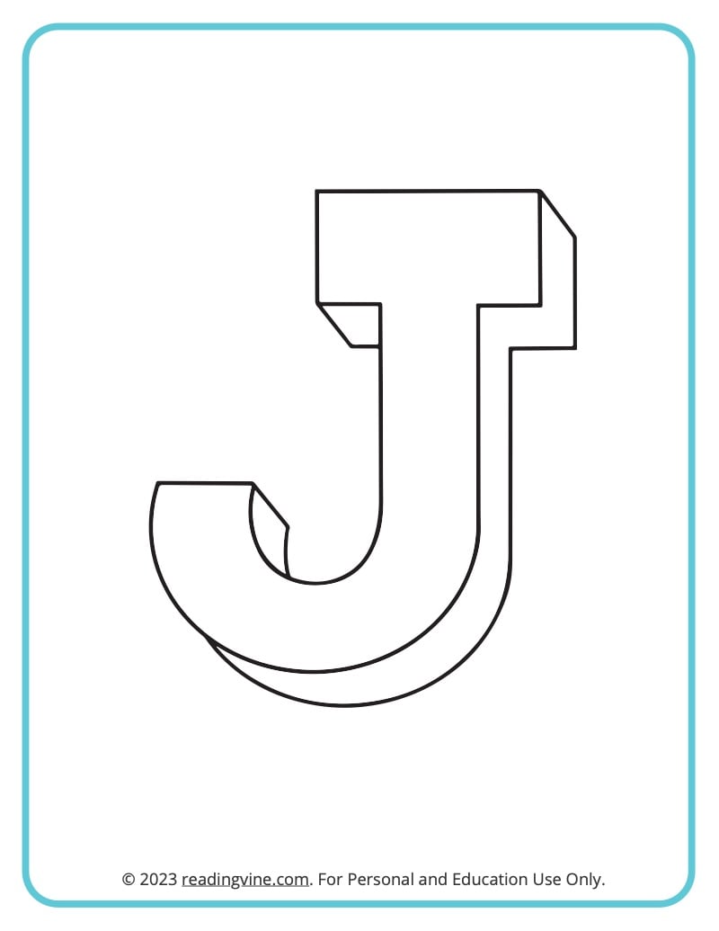 Letter j coloring pages