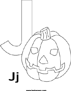 Alphabet coloring pages printable letter j jack o lantern picture