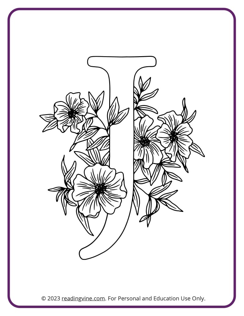 Letter j coloring pages