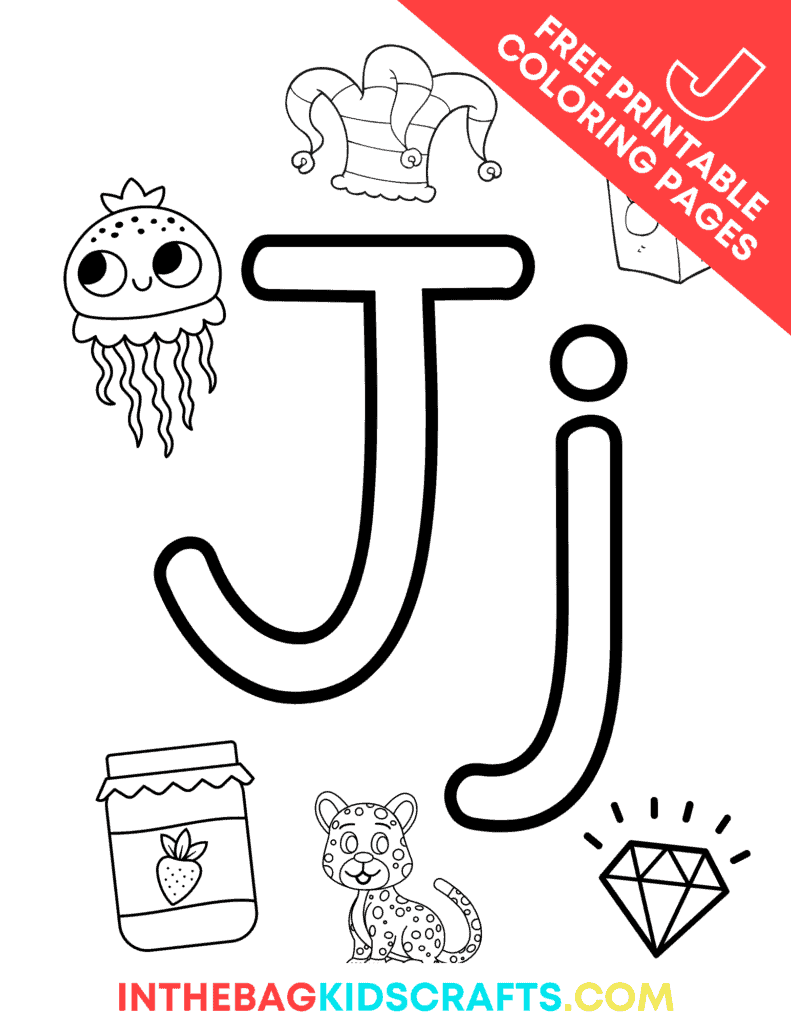 Letter j coloring pages free printable â in the bag kids crafts