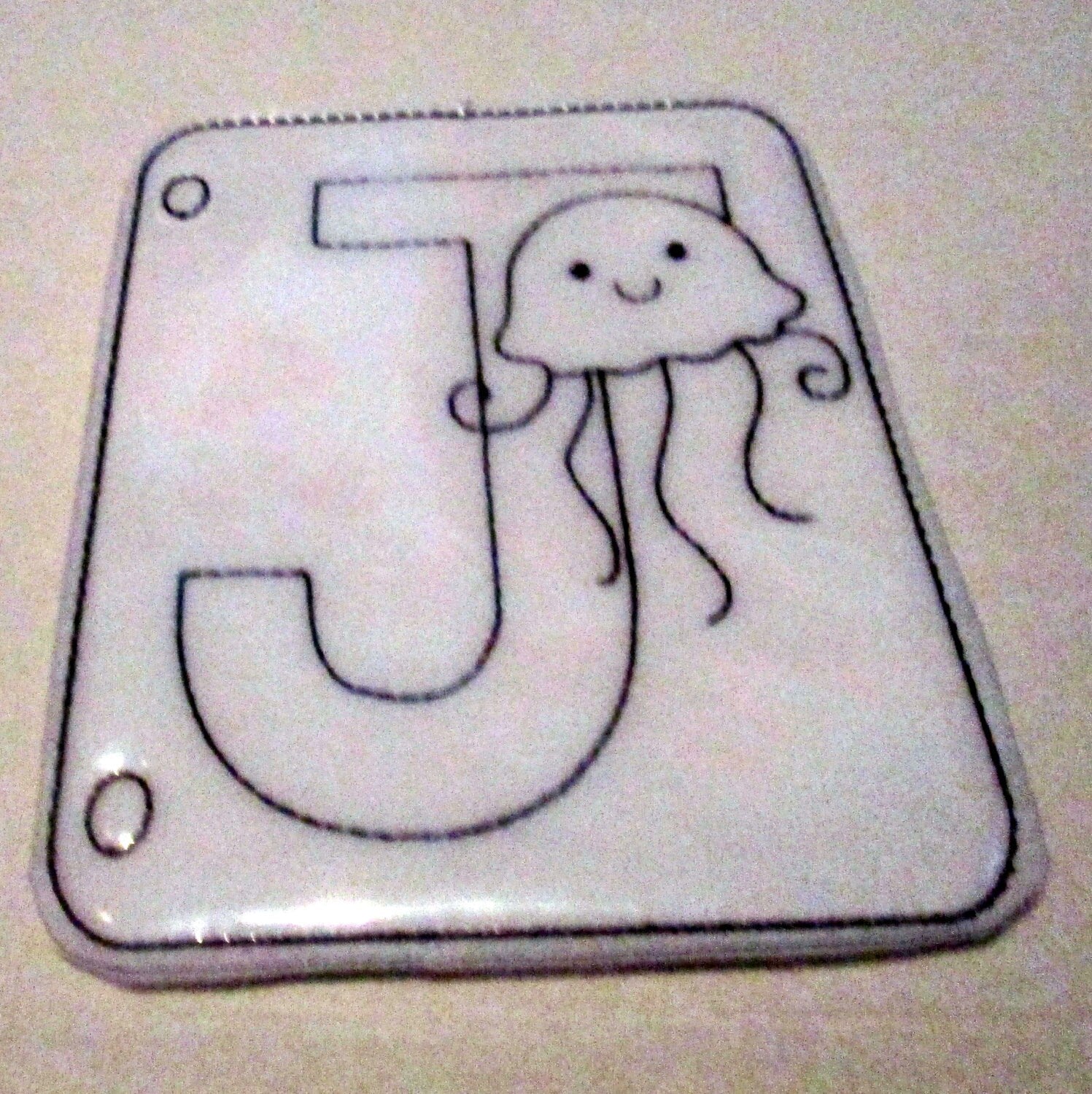 Letter j jellyfish reusable coloring page felt coloring page vinyl â garnished girl