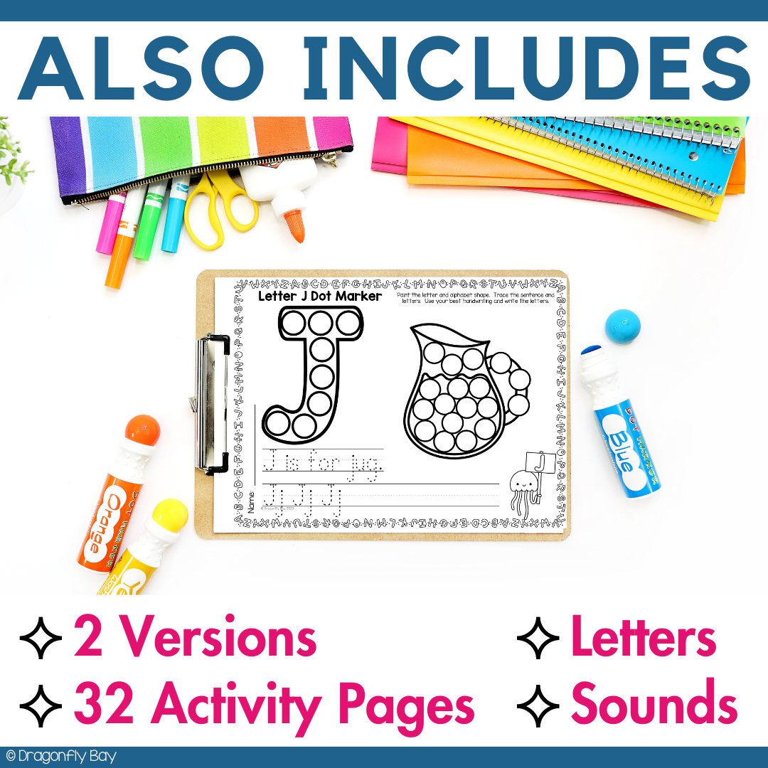 Letters j dot marker alphabet printable differentiated activities made by teachers