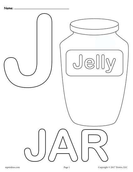 Letter j alphabet coloring pages