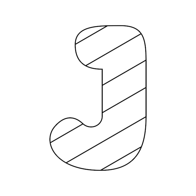 Premium vector coloring page with letter j for kids