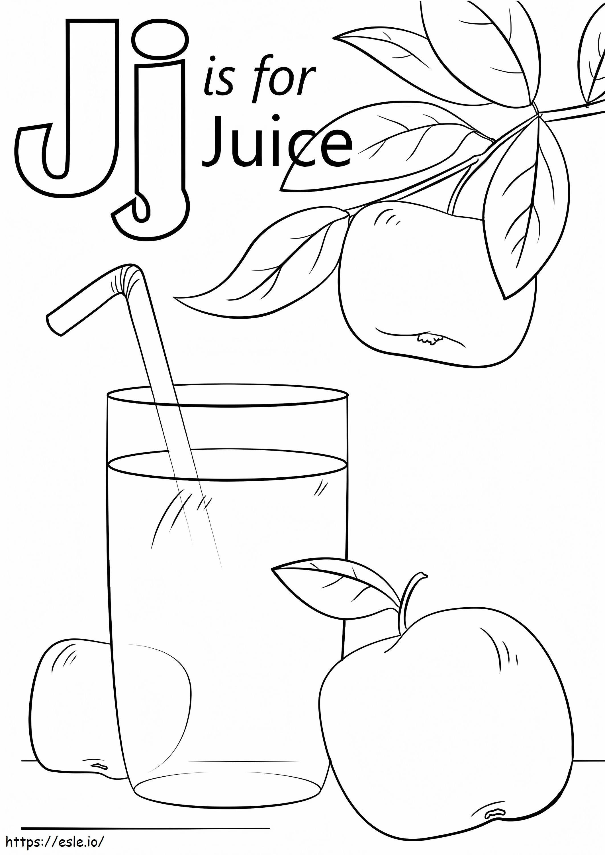 Juice letter j coloring page