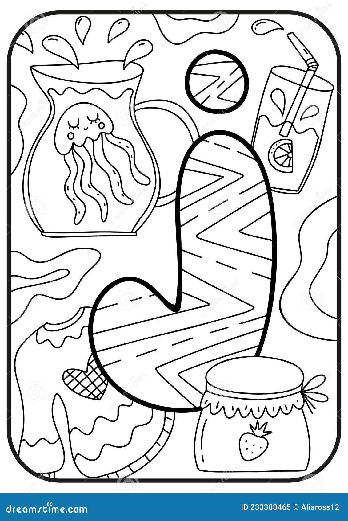 Kids alphabet coloring page abc