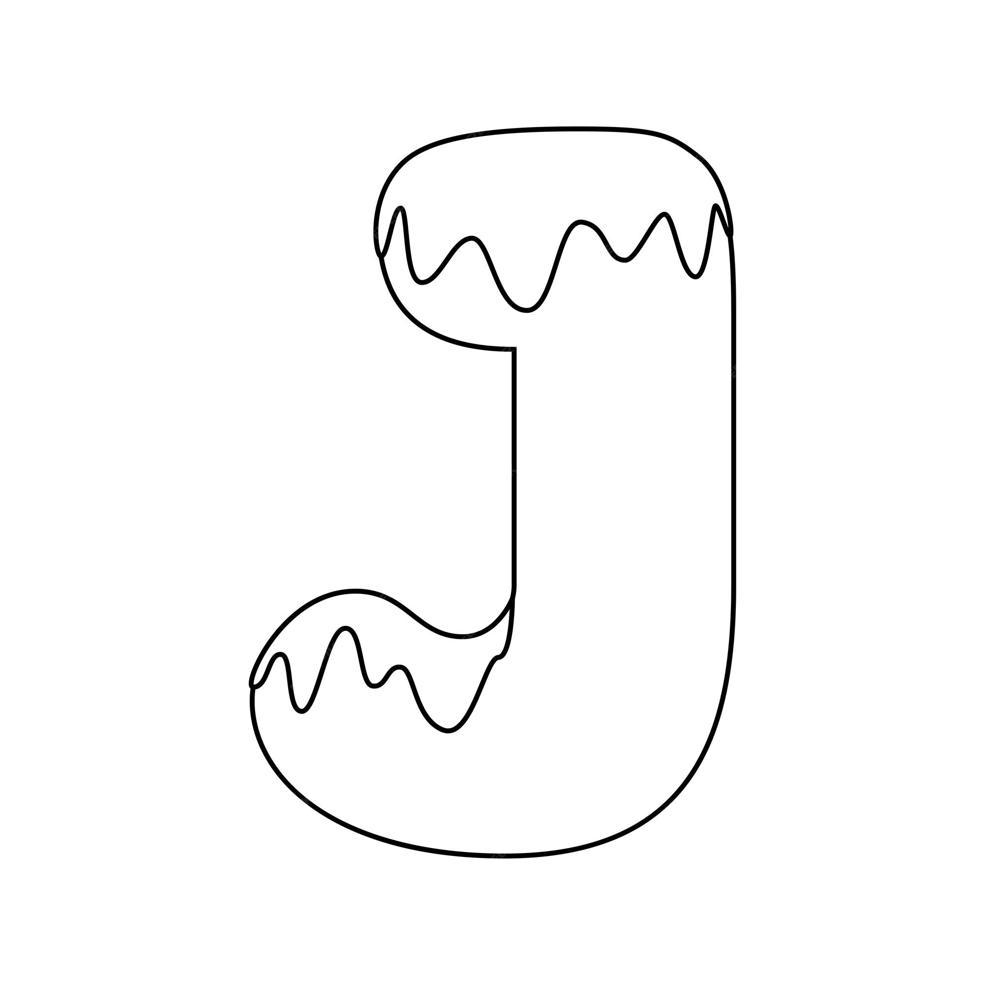 Premium vector coloring page with letter j for kids