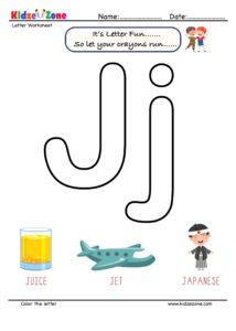 Letter j coloring worksheet