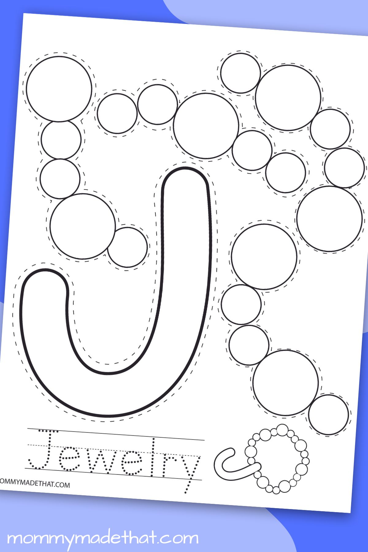 J is for jewelry a free printable craft