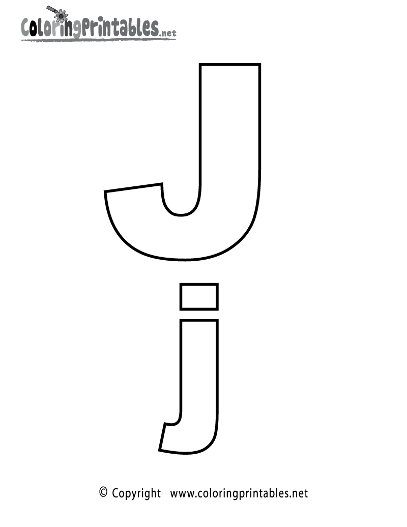 Free printable alphabet letter j coloring page