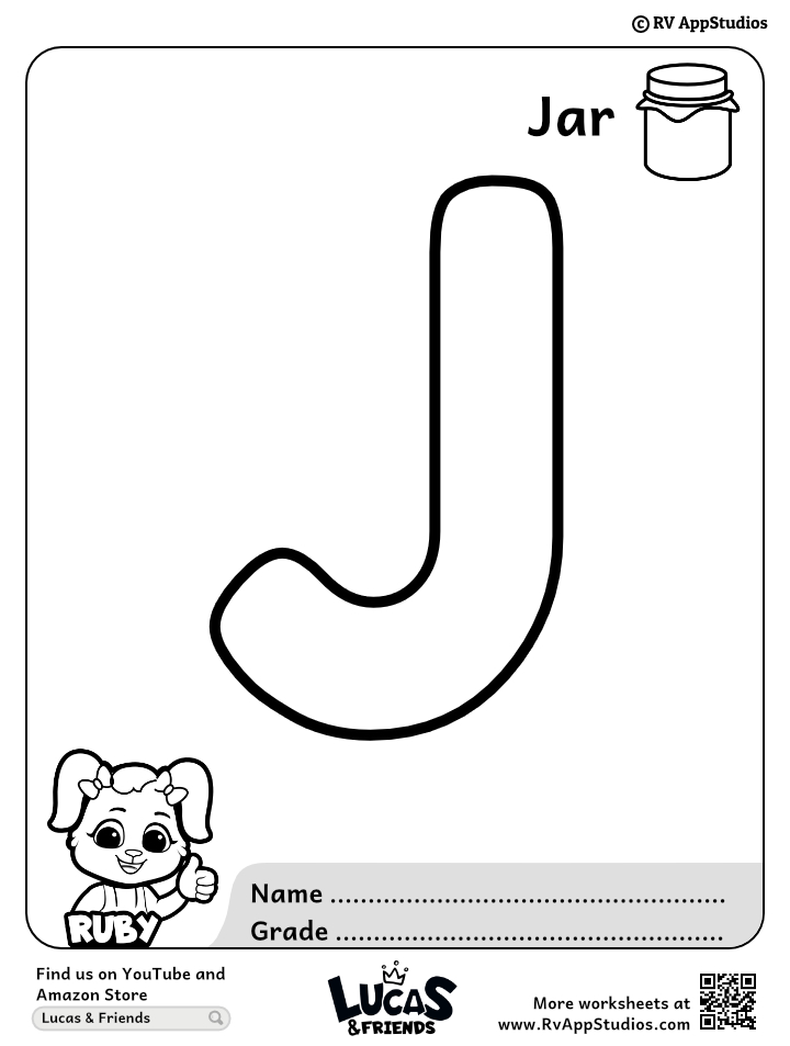 Letter j coloring pages