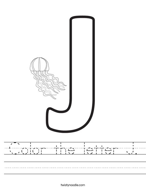 Color the letter j worksheet