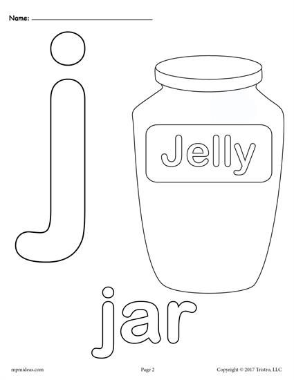 Letter j alphabet coloring pages