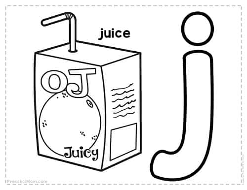 Letter j preschool printables