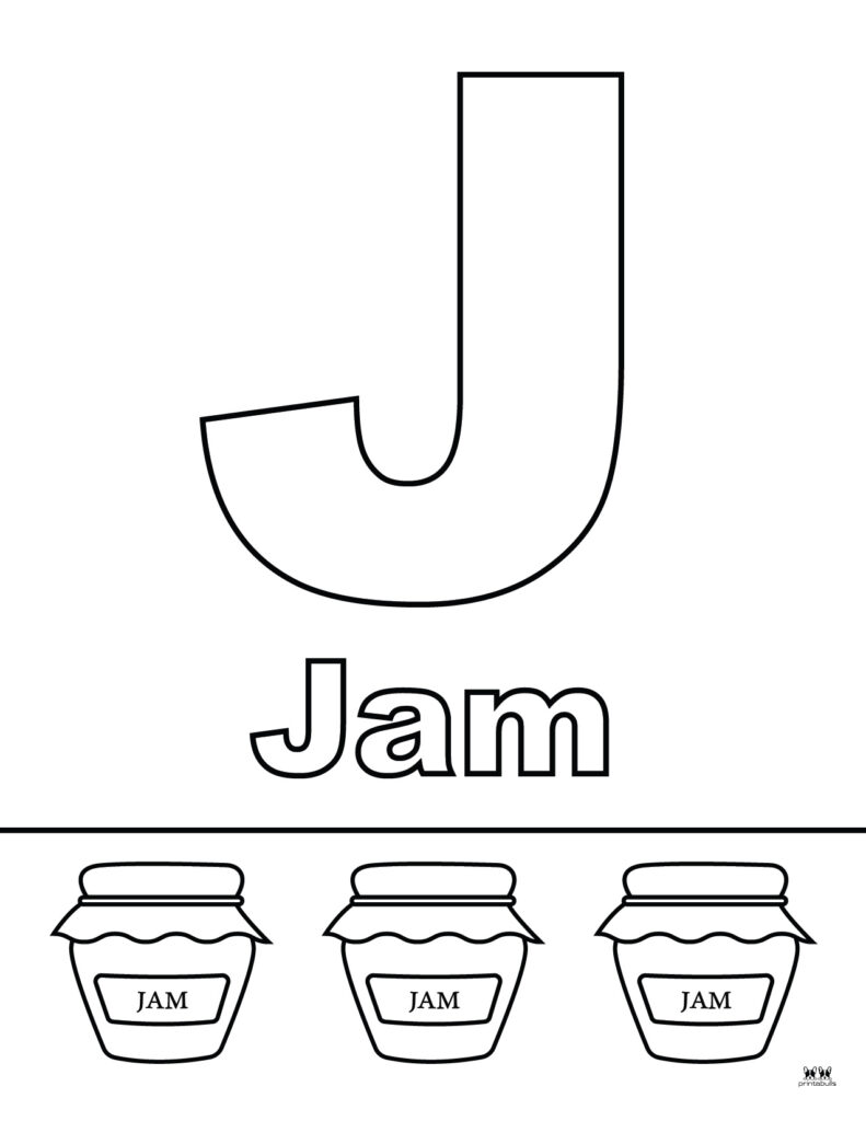 Letter j coloring pages