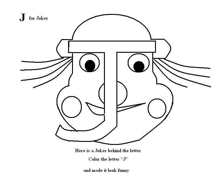 Letter j coloring printable page for kids