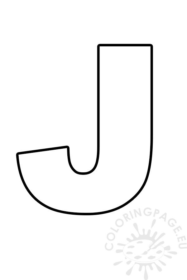 Letter j template coloring page