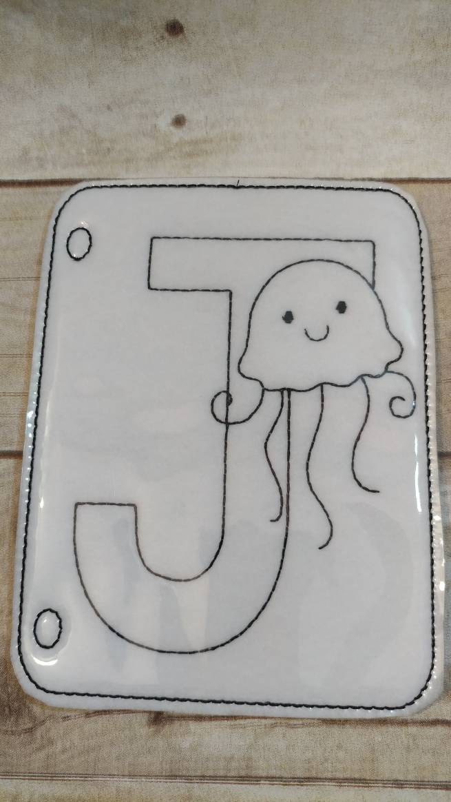 Letter j jellyfish reusable coloring page felt coloring page vinyl â garnished girl