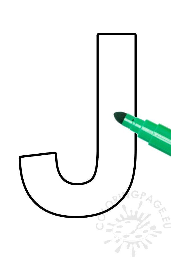 Letter j template printable coloring page