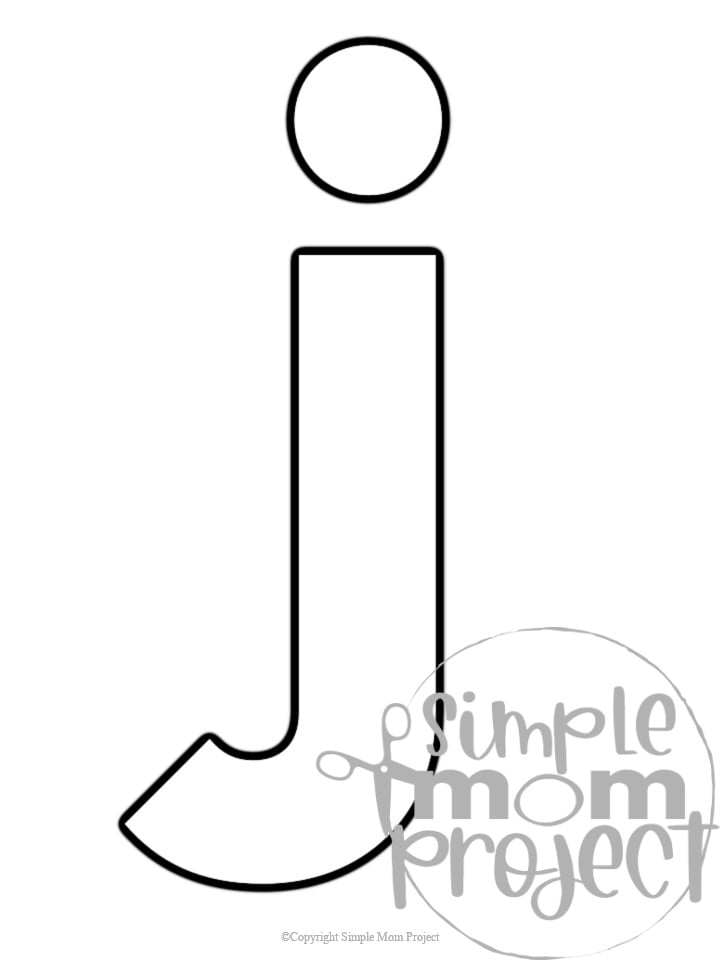 Free printable lowercase letter j template â simple mom project