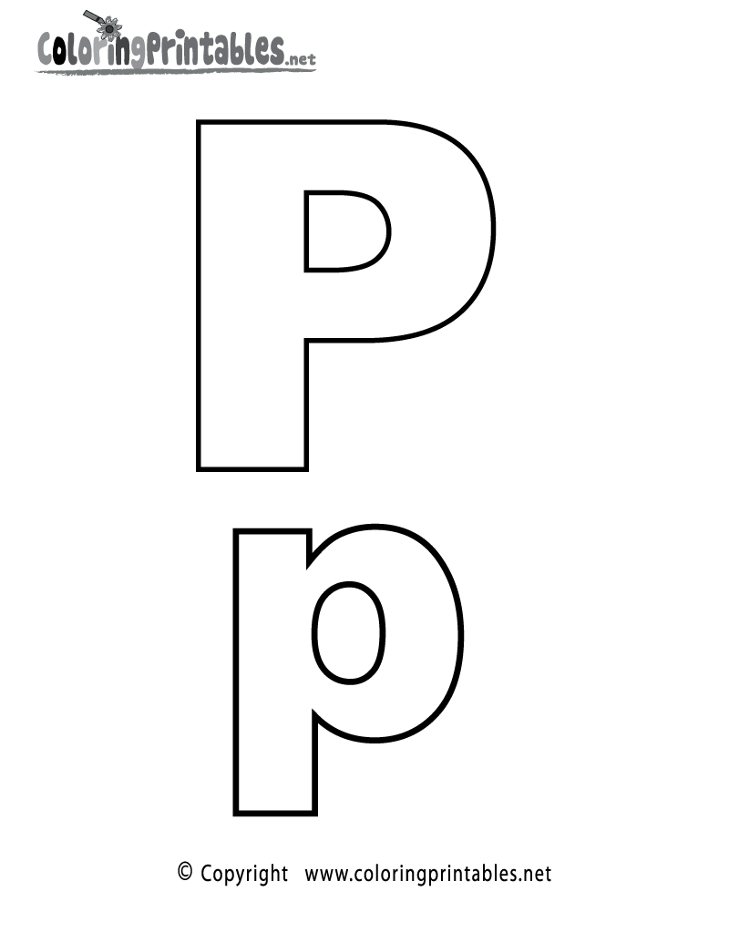 Alphabet letter p coloring page