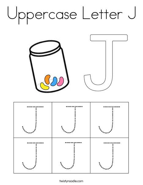 Uppercase letter j coloring page