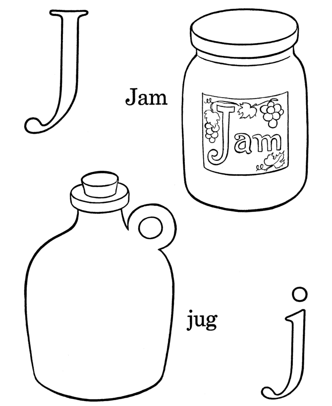 Alphabet coloring pages letter j