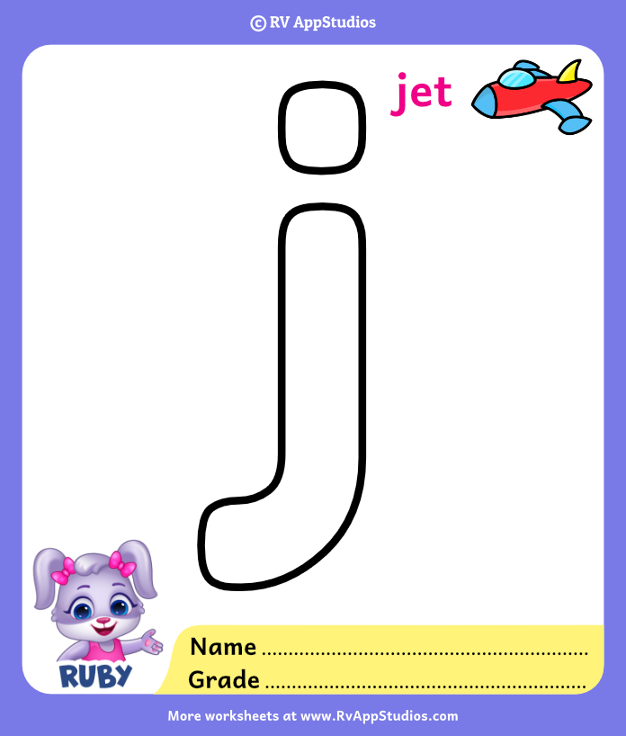 Alphabet j coloring pages