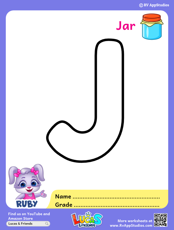 Letter j coloring pages