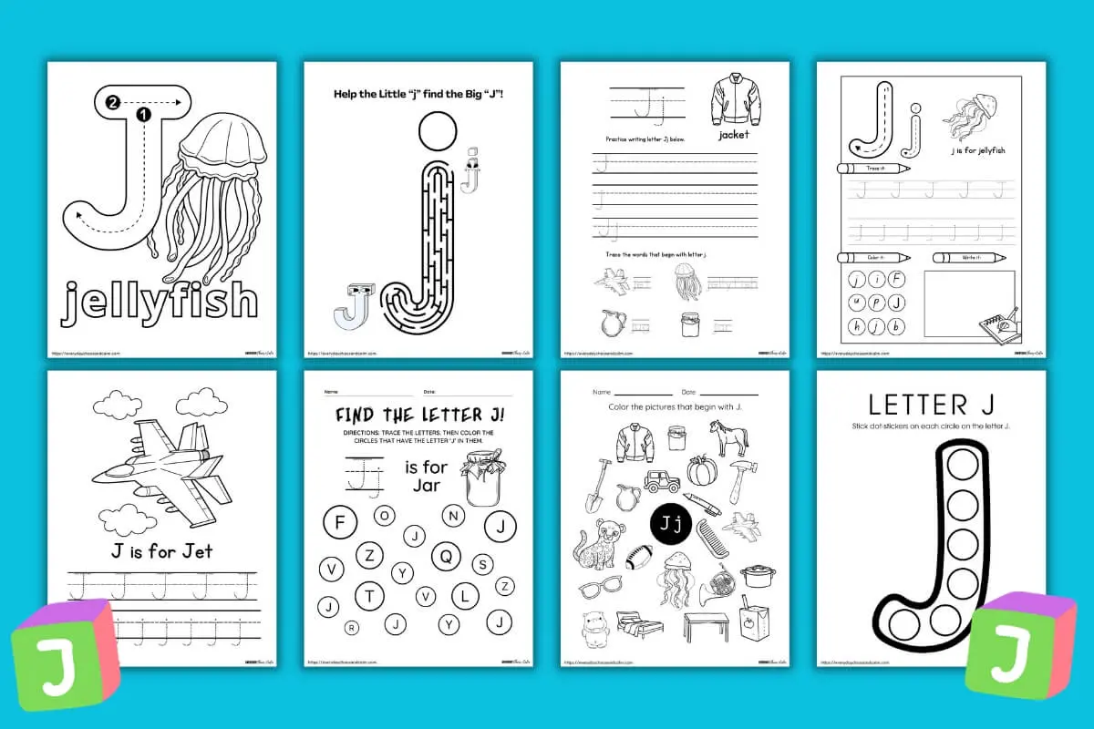 Free printable letter j worksheets