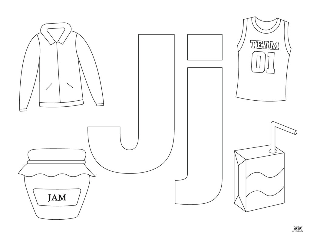 Letter j coloring pages