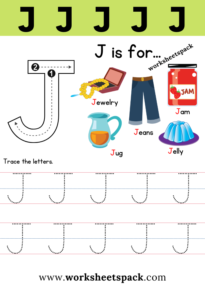 Free letter j printable worksheets pdf