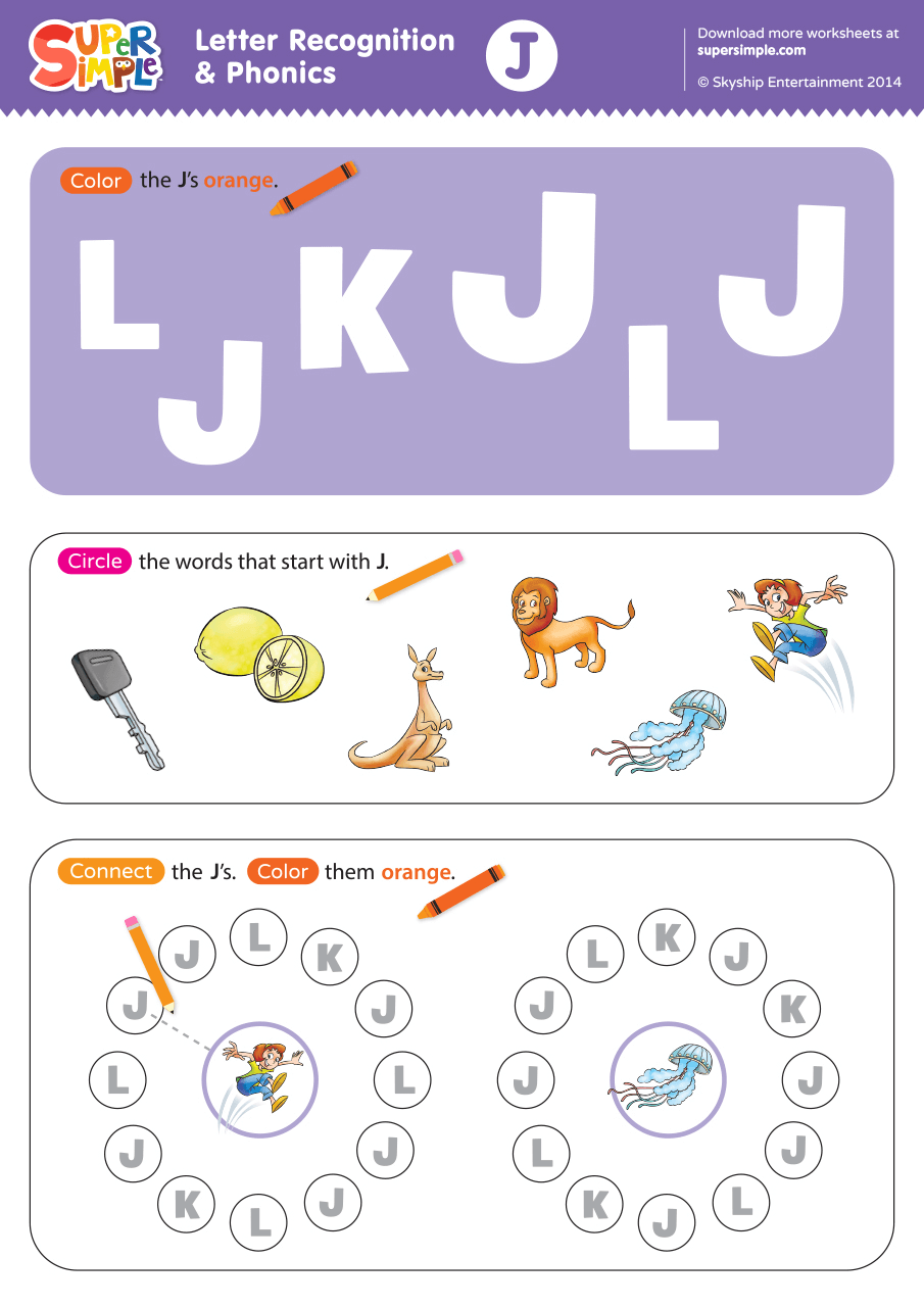 Letter recognition phonics worksheet