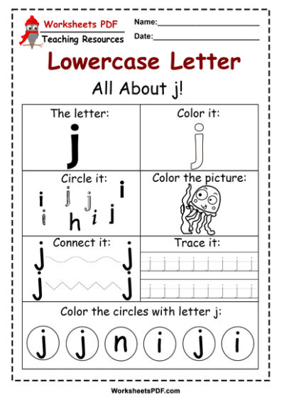 Letter j worksheets pdf