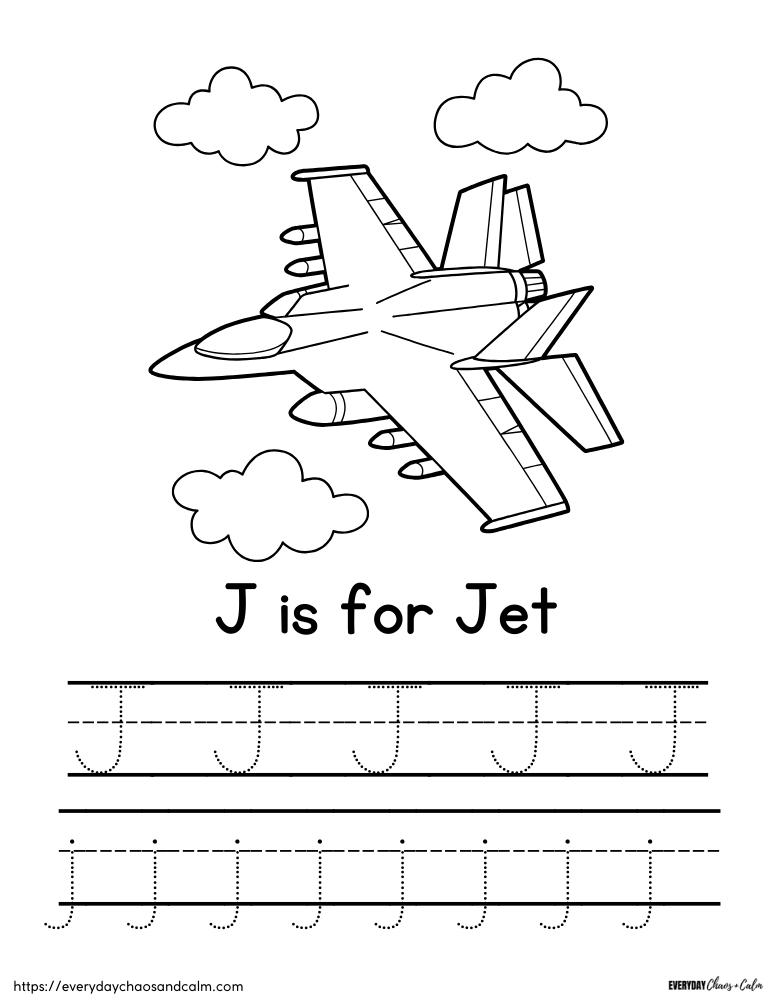 Free printable letter j worksheets