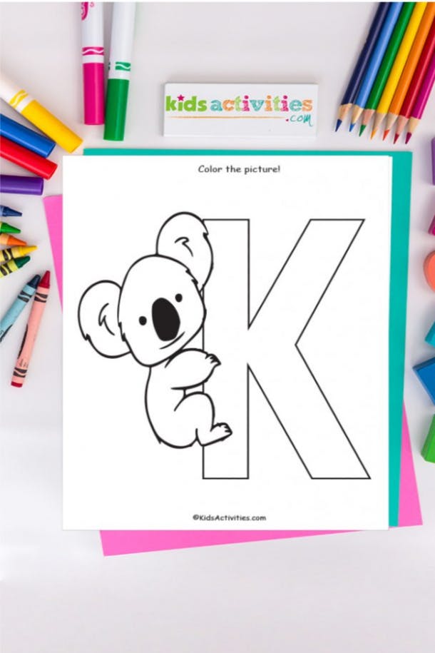 Letter k coloring page free alphabet coloring page kids activities blog