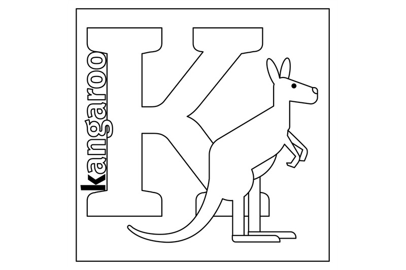 Kangaroo letter k coloring page by smartstartstocker