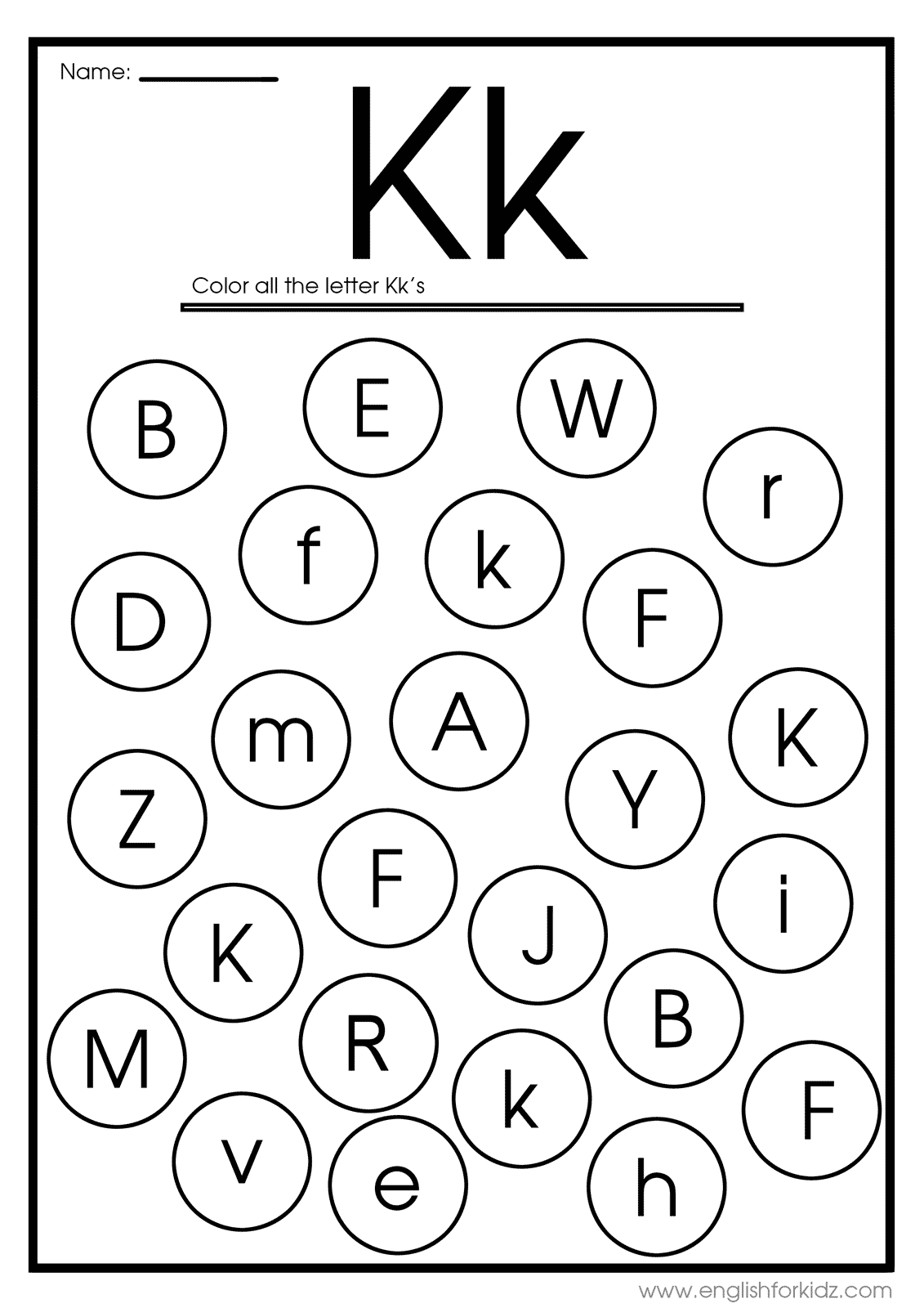 English for kids step by step letter k worksheets flash cards coloring pages