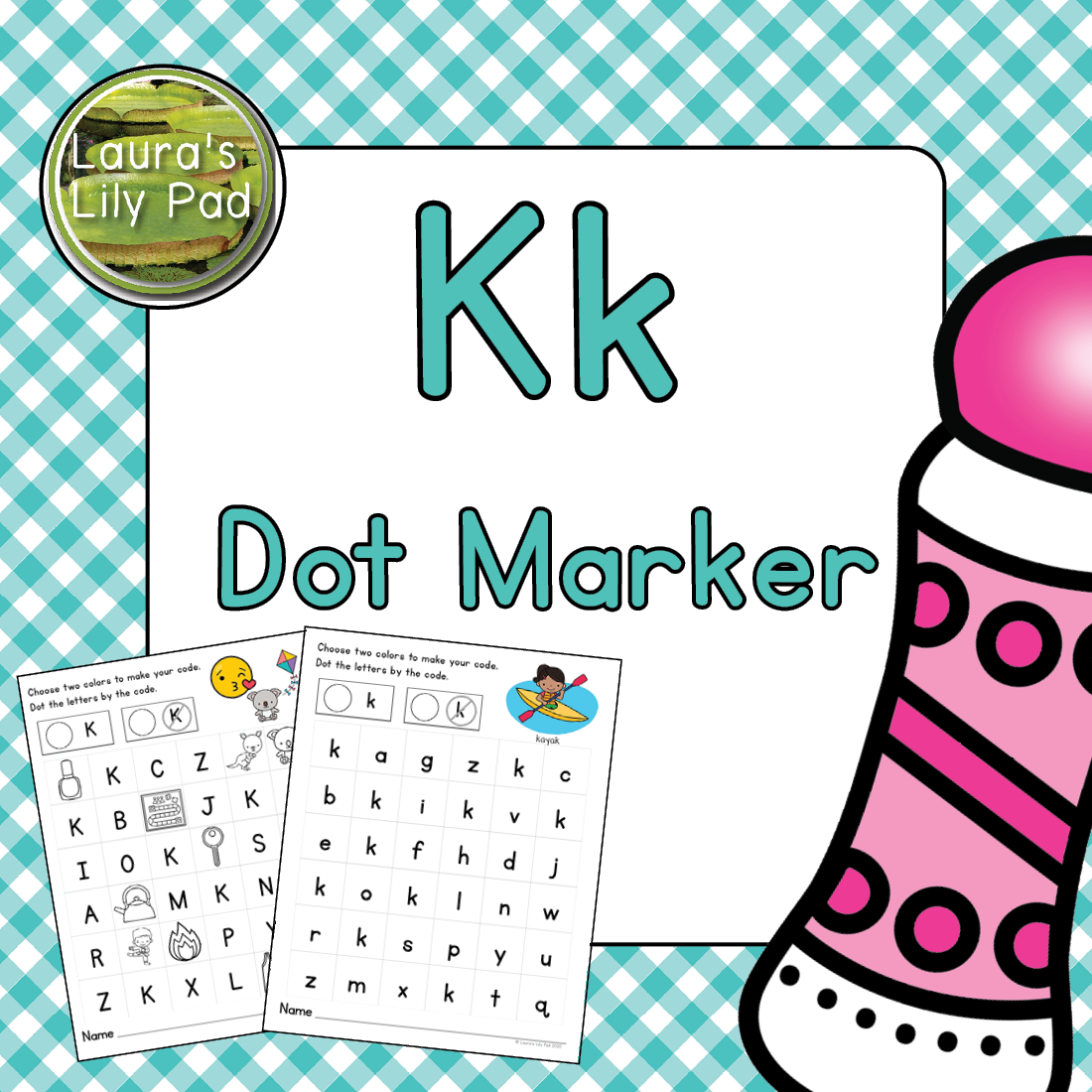 Alphabet letter k dot marker center made by teachers