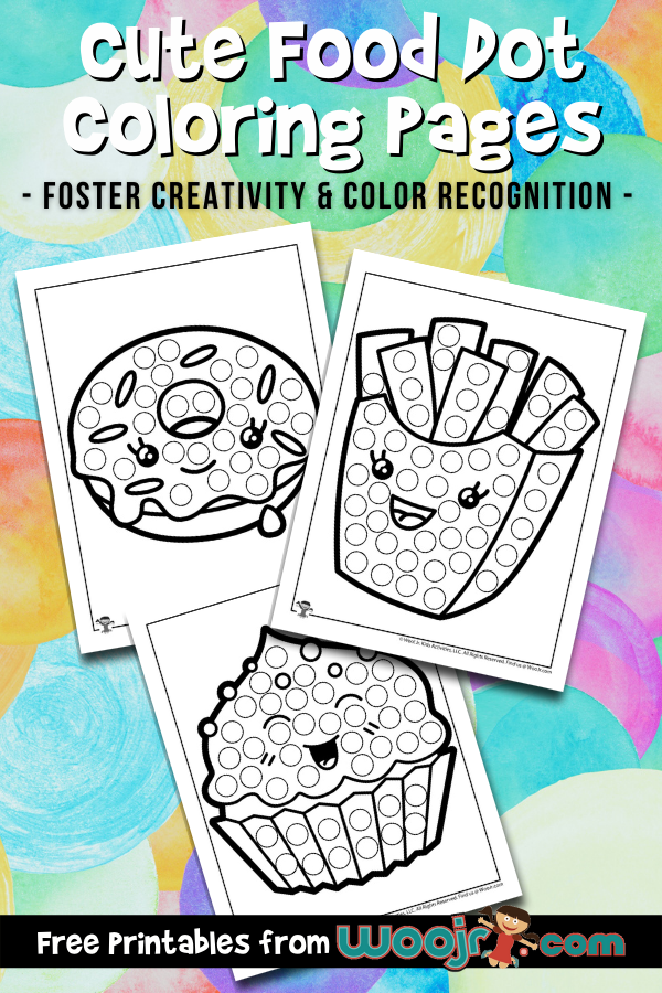 Cute food dot coloring pages woo jr kids activities childrens publishing