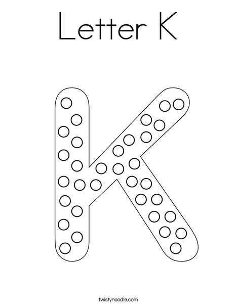 Letter k coloring page