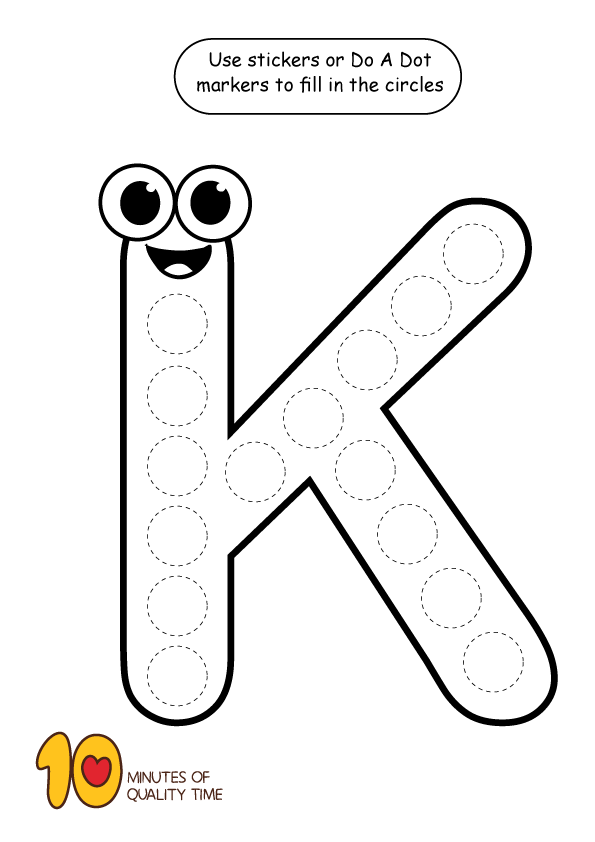 Letter k printable pack do a dot dot letters letter k