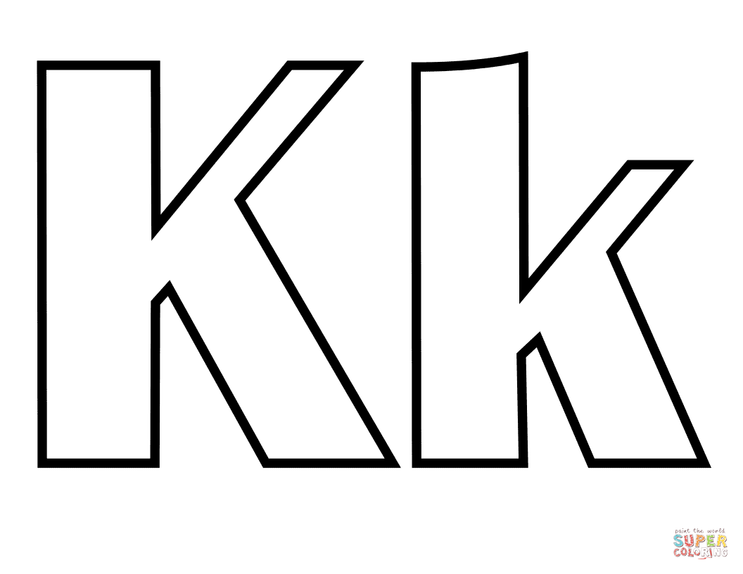 Classic letter k coloring page free printable coloring pages