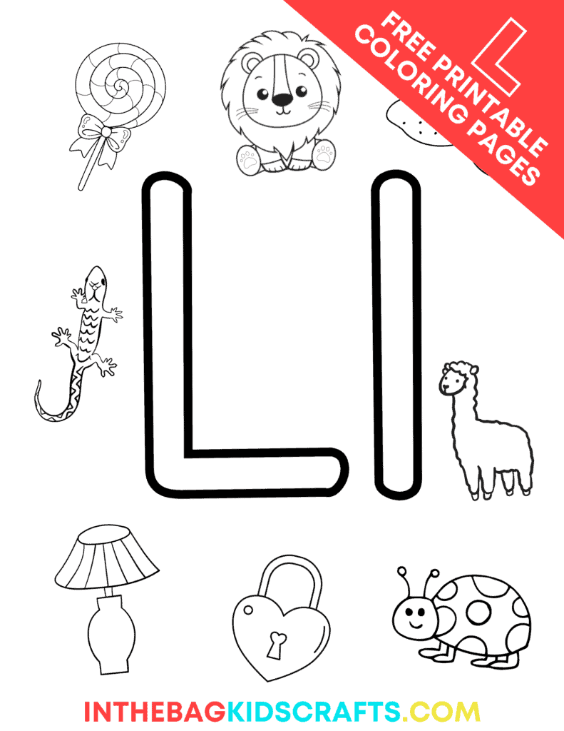 Letter l coloring pages free printables â in the bag kids crafts