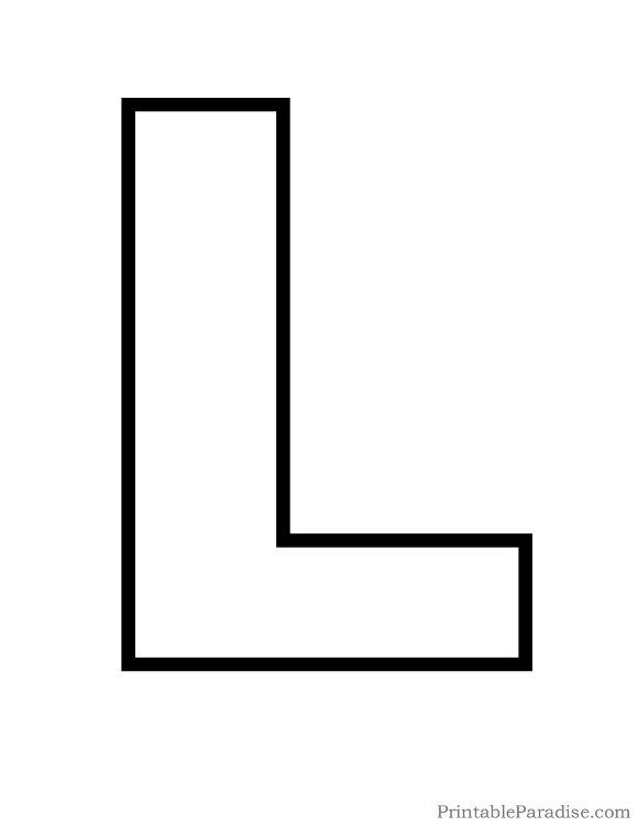 Printable letter l outline